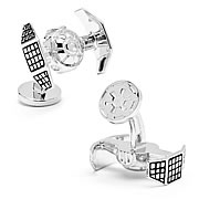 Star Wars TIE Fighter Silver 3-D Palladium Cufflinks